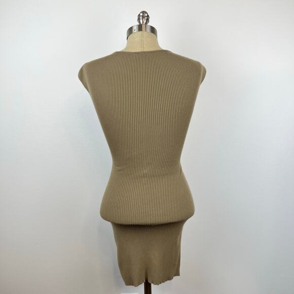 Aritzia Wilfred Free Cut-Out Knit Mini Dress in Olive/Khaki (Sz XXS) - Picture 14 of 15